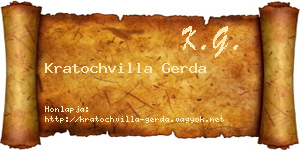 Kratochvilla Gerda névjegykártya